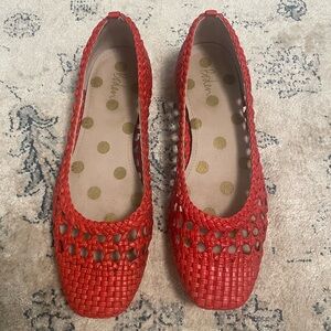 Boden Woven Flats Olive Ballerinas